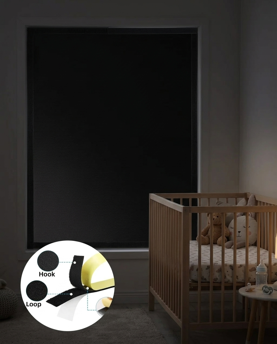 Peaceful nursery with Notte sealing the window for naptime