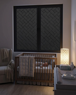 Serene nursery with Buio blackout film for naptime